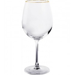 Jogo De 6 Taças 600ml  Galáxia Borda Dourada Hauskraft Transparente